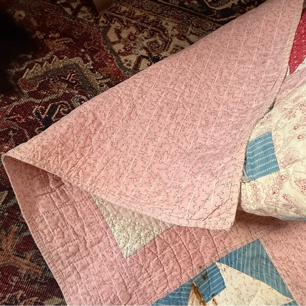 1890s Calico Patchwork Quilt‎ - Picture 6 of 9